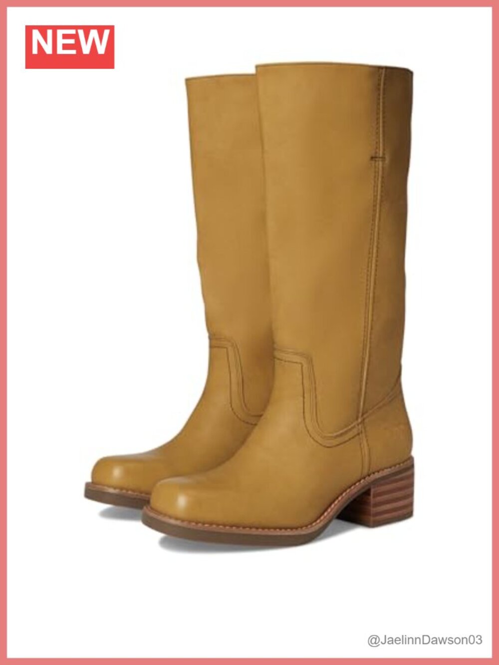Miranda 14 Calf High Block Heel Booties Synthetic PU Square Toe